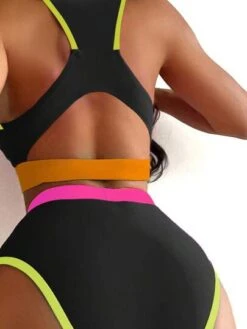 Colorblock Contrast Binding High Waisted Bikini Swimsuit -Curated Swimwear 1685349039487ecc41444603b84ffbb50c1b29c982 thumbnail 405x552