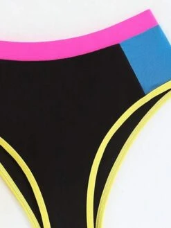 Colorblock Contrast Binding High Waisted Bikini Swimsuit -Curated Swimwear 168534904925014489e26f1bde19e5382dd0acafa3 thumbnail 405x552