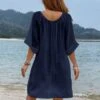 SHEIN VCAY Tassel Tie Neck Batwing Sleeve Cover Up Dress -Curated Swimwear 16853629616c68ad9065f2854b3e9356f1fef48c72 thumbnail 405x552