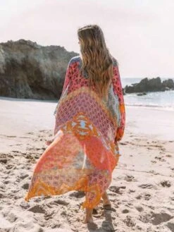 Floral Print Open Front Kimono