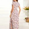 Maternity 1pc Floral Print Split Thigh Nursing Dress -Curated Swimwear 1685428923fd4a17c6cb59fcb4083bb9c1be0dee71 thumbnail 405x552