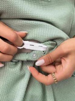 SHEIN Maternity Waffle Knit Drop Shoulder Tee & Adjustable Waist Shorts -Curated Swimwear 1685497953641530e2143f062edc3dc08509235f57 thumbnail 405x552