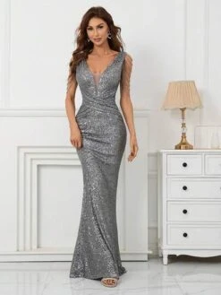 Mesh Insert Sequin Mermaid Hem Party Dress -Curated Swimwear 16855057125e98abe145ca71f7c5d9e474ac95cf6b thumbnail 405x552