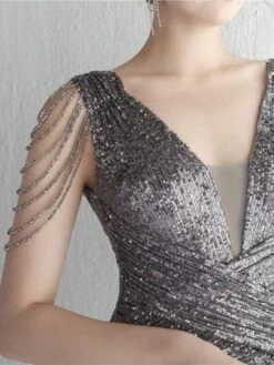 Mesh Insert Sequin Mermaid Hem Party Dress -Curated Swimwear 1685505718e4764ca67cd3c5bc88074c7c52220c6f thumbnail 405x552