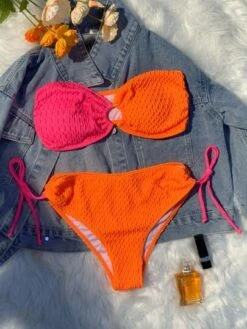 Two Tone Bandeau Bikini Swimsuit -Curated Swimwear 1685518448fac0576cd04a42b59a4b9490decb1677 thumbnail 405x552