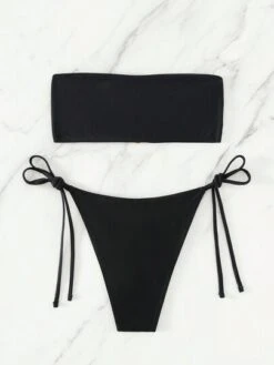Ring Linked Bandeau Tie Side Bikini Swimsuit -Curated Swimwear 168552246936ea2139e7a72b3b30945baa9f89a9bb thumbnail 405x552