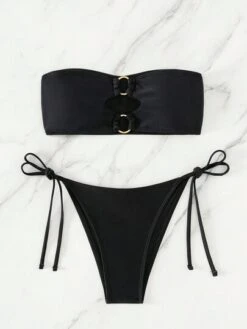 Ring Linked Bandeau Tie Side Bikini Swimsuit -Curated Swimwear 16855224700d218d757db4ff3c5d92fd7c94b7b0f5 thumbnail 405x552