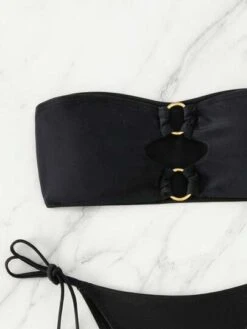 Ring Linked Bandeau Tie Side Bikini Swimsuit -Curated Swimwear 16855224713db454a263116b61532b19119ef8a98d thumbnail 405x552