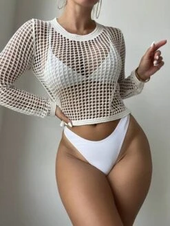 Hollow Out Cover Up Top Without Bikini -Curated Swimwear 1685608470aed736850136e2c50a2325196d829c72 thumbnail 405x552