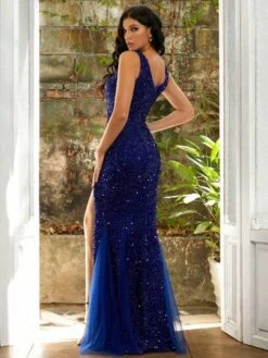 Missord Split Thigh Sequins Formal Dress