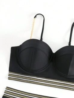 Chain Print Contrast Mesh Bikini Swimsuit -Curated Swimwear 16856853526c4cc302a207c6f8694eb4740944f00e thumbnail 405x552