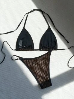 SHEIN Hollow Out Halter Triangle Bikini Swimsuit