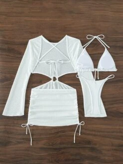 Halter Triangle Bikini Swimsuit With Cover Up -Curated Swimwear 1685929759ac67ce75f6df958efa488511593b5d93 thumbnail 405x552