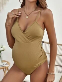 SHEIN Maternity Solid Cami One-piece Swimsuit -Curated Swimwear 1685934414eb24a31a8d46464a575b5556fe4916df thumbnail 405x552