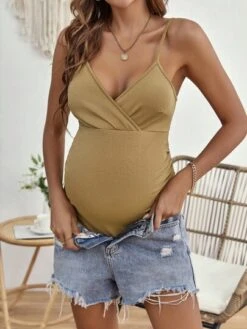 SHEIN Maternity Solid Cami One-piece Swimsuit -Curated Swimwear 1685934417f4974645168a15fb25fb77bf62dc2bfd thumbnail 405x552