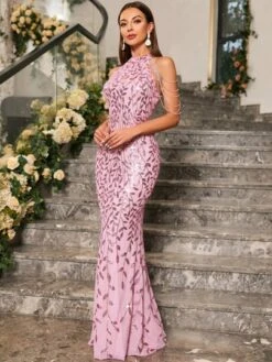 Sequin Decor Mermaid Hem Formal Dress -Curated Swimwear 1685968380ab91e4cfae55aeb2af855d1e138fbad1 thumbnail 405x552