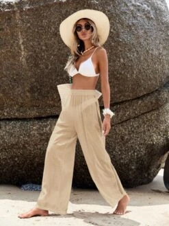 SHEIN Solid Wide Leg Pants -Curated Swimwear 16860205677310e80178d45d152d2396cd32f3922a thumbnail 405x552