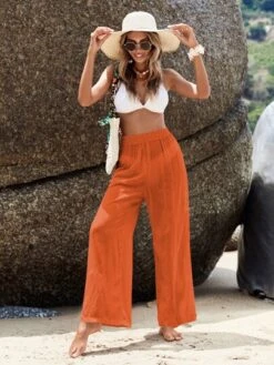 SHEIN Solid Wide Leg Pants -Curated Swimwear 1686020585b250c0160e8c0fe9ee87c83c122e98db thumbnail 405x552
