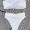 Rib Bandeau High Waisted Bikini Swimsuit