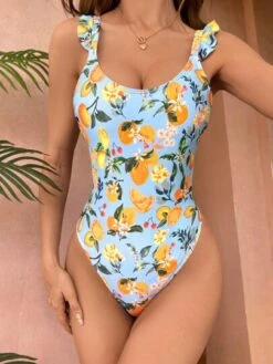 Fruit Print Ruffle Trim One Piece Swimsuit -Curated Swimwear 1686101561852f7f393b6814c1f5495b5b174356f4 thumbnail 405x552