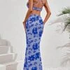 SHEIN VCAY Floral Print Cut Out Waist Mermaid Hem Cami Dress -Curated Swimwear 16861157867484b51c63f683f51cce9beb014edf01 thumbnail 405x552
