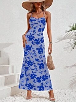 SHEIN VCAY Floral Print Cut Out Waist Mermaid Hem Cami Dress -Curated Swimwear 16861157924af8a4e6fd15a860ddd60e533341e099 thumbnail 405x552