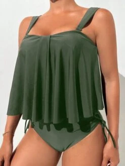 SHEIN Drawstring Side Hanky Hem Bikini Swimsuit -Curated Swimwear 1686187059955da9498a952f25de283079a4b7e974 thumbnail 405x552