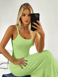 SHEIN EZwear Solid Cami Bodycon Dress -Curated Swimwear 16862769190778d55804b6110be0b7c2fc2cfc3b46 thumbnail 405x552