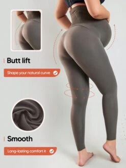 Maternity High Waisted Belly Support Leggings With Expandable Belly Panel -Curated Swimwear 1686301278d4a6b460d613e92d074bf1f212a4468c thumbnail 405x552