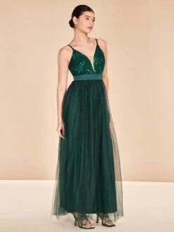 SHEIN Belle Contrast Sequin Mesh Overlay Cami Dress -Curated Swimwear 168639357635aefd16b01422e857ca3c08f66d7976 thumbnail 405x552