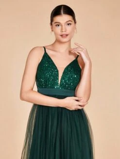 SHEIN Belle Contrast Sequin Mesh Overlay Cami Dress -Curated Swimwear 16863935789fe78a492313ea4ce454d8229135c560 thumbnail 405x552