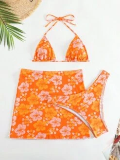 Floral Halter Triangle Bikini Swimsuit With Beach Skirt -Curated Swimwear 16865347133a269e91ad11a35a863aaeebb90fa216 thumbnail 405x552