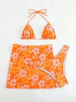 Floral Halter Triangle Bikini Swimsuit With Beach Skirt -Curated Swimwear 16865347173d4caf576fdb47e6e1254f8a388d5c35 thumbnail 405x552
