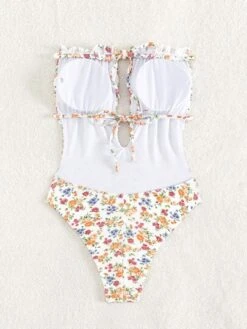 Ditsy Floral Print Frill Trim Bandeau One Piece Swimsuit -Curated Swimwear 16865408964f298ecf5774eecfc078291af583607c thumbnail 405x552