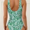 Paisley Print One Piece Swimsuit