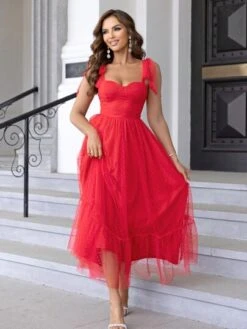 Joyfunear Tie Shoulder Ruffle Hem Mesh Overlay Dress -Curated Swimwear 1686564660ddf8fe3ff676139ffac90afd8363036e thumbnail 405x552