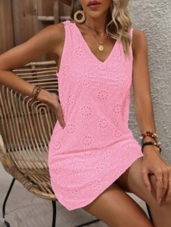 SHEIN LUNE Guipure Lace Panel Eyelet Embroidery Tank Dress -Curated Swimwear 168662596933b2a4ee309be7dbf3a597e55668a7eb thumbnail 405x552