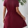 SHEIN Maternity Solid Knot Waist Dress -Curated Swimwear 16868961490dd33a44a9dcda83521480e62ba9181d thumbnail 405x552