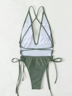 Plain Lace Up One Piece Swimsuit -Curated Swimwear 16869060862d3515d927b4e5d9ae071f6ef0e5be3a thumbnail 405x552