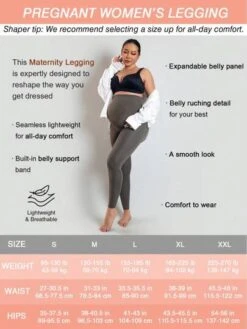 Maternity High Waisted Belly Support Leggings With Expandable Belly Panel -Curated Swimwear 1686920438398d363a7ca7ba192c5505c8a1feb4a3 thumbnail 405x552