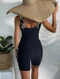 Leopard Print One Piece Swimsuit