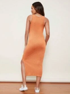 SHEIN Maternity Split Thigh Cable Knit Dress