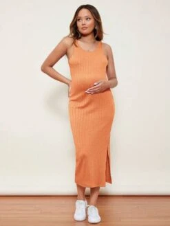 SHEIN Maternity Split Thigh Cable Knit Dress -Curated Swimwear 1687231230c20fee20bfc0b3b4e5a580a0b499c211 thumbnail 405x552