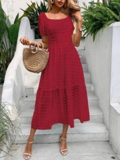 SHEIN VCAY Swiss Dot Square Neck Ruffle Hem Dress -Curated Swimwear 1687233946165137574339bef905379eaaa68fa51e thumbnail 405x552