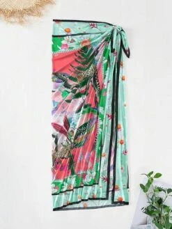 Tropical Print Cover Up Skirt -Curated Swimwear 1687249607c9e0bdf928f015468742d799243d3cdf thumbnail 405x552