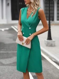 SHEIN LUNE Double Breasted Sleeveless Dress -Curated Swimwear 1687489127b72ca3e8e6968534608c64c7d581cc70 thumbnail 405x552