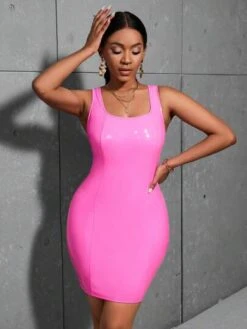 SHEIN Slayr Solid PU Leather Tank Bodycon Dress -Curated Swimwear 16875928434ba8b48cf62cf4fcf3b8f71185e85515 thumbnail 405x552