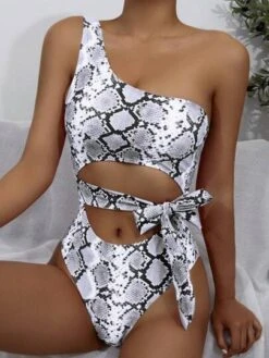 Snakeskin Print One Shoulder One Piece Swimsuit -Curated Swimwear 16877562477b6dda340734dbdacd77da6e611c516d thumbnail 405x552