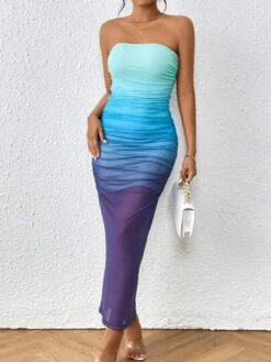 SHEIN Privé Ombre Print Tube Bodycon Dress -Curated Swimwear 1687756439d38d4868367d495eb1f7178d15013239 thumbnail 405x552