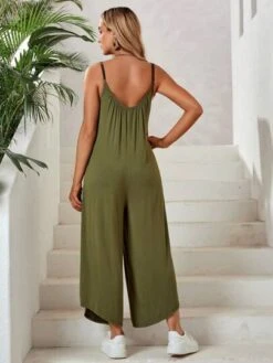 SHEIN Maternity Solid Wide Leg Cami Jumpsuit